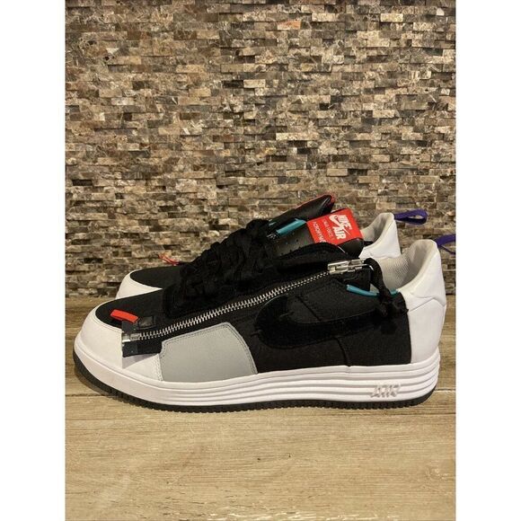 NIKE LUNAR FORCE 1 SP ACRONYM BLCK WHT-GRN-PRPL 698699 002 US MEN SZ 14 - Picture 3 of 10